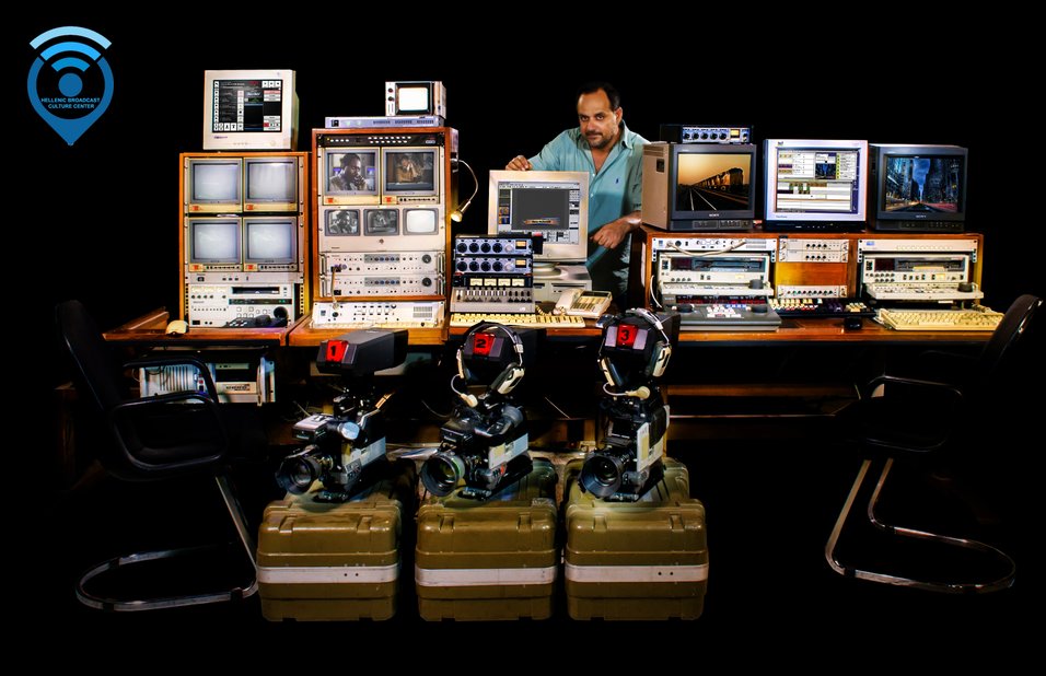 Vasilis Mistriotis at Vintage Broadcast Television Studio Panasonic