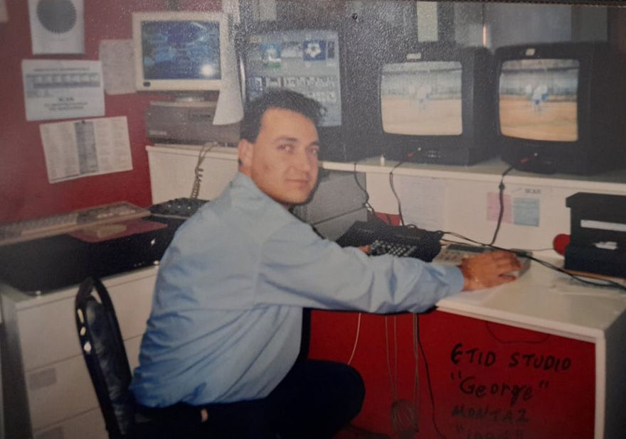 Το πρώτο control romm του scan tv πρίν την αναβάθμιση. Διακρίνουμε Videonics μίκτη εικόνας.Σπάνια φωτογραφία του 1995 από τον Γιώργο Γεμενετζη